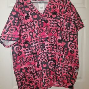 Cancer Awareness 4x scrub top